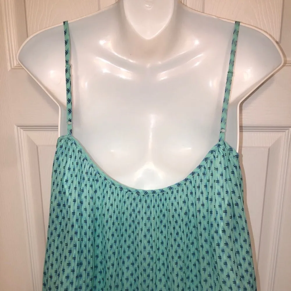 BCBGeneration BCBG Size M Pleated Aqua Cami Tank - Image 4