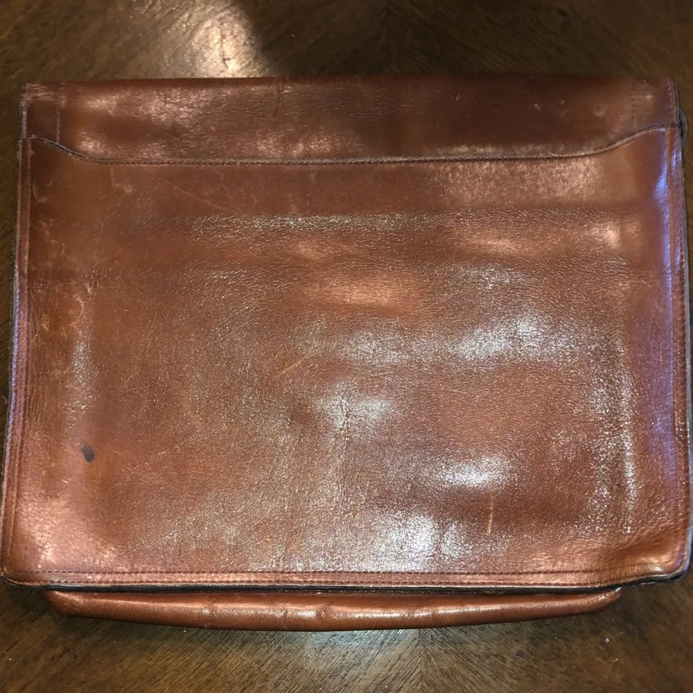 Vintage Brown Leather Retro Vintage Boho Clutch Purse Handbag - Image 4