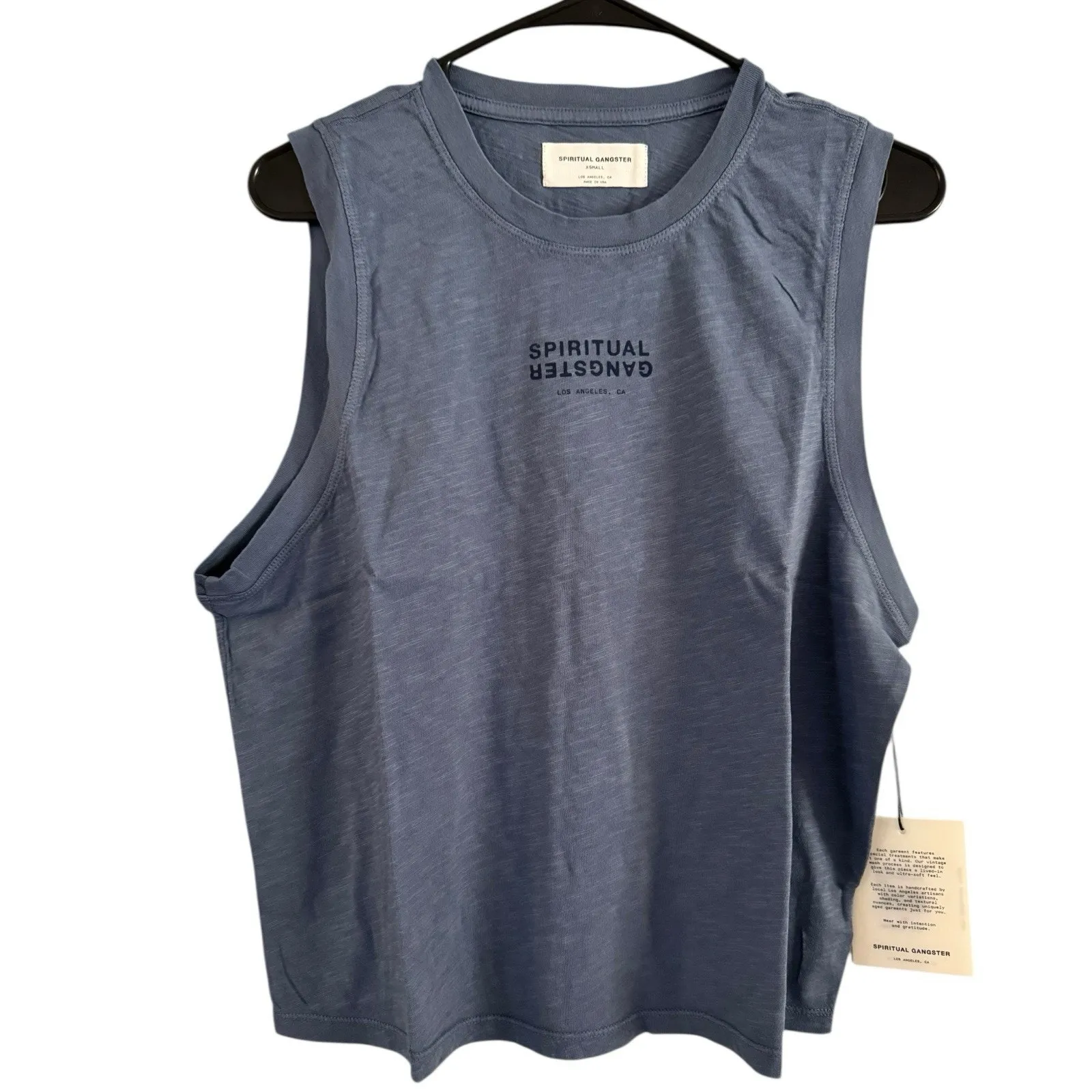 NWT Spiritual Gangster SG LA Jagger Slub Tank Top Blue Women’s XS - Image 4