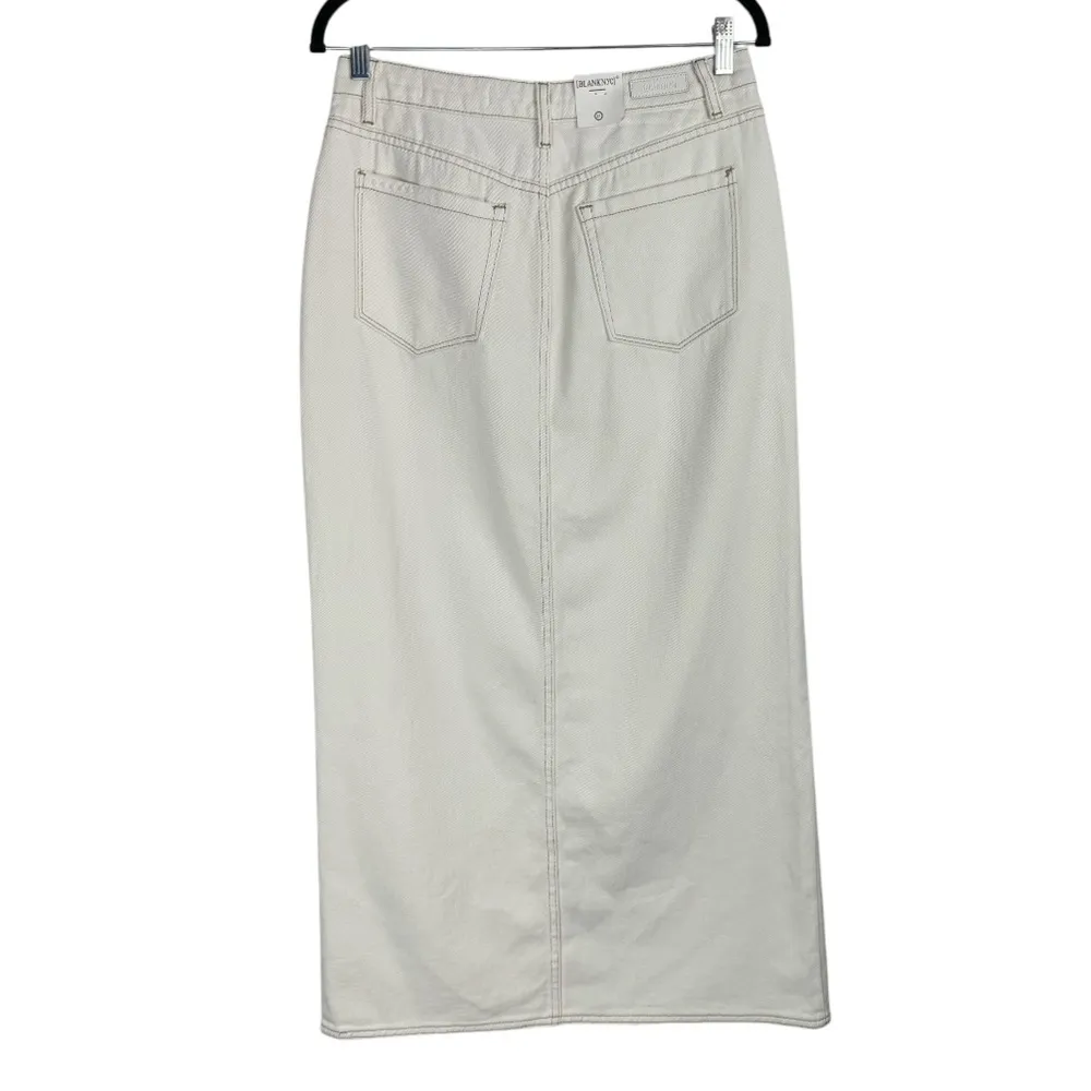 NWT Blank NYC Denim Maxi Slit Skirt Sz 27 Ecru Off White - Image 5
