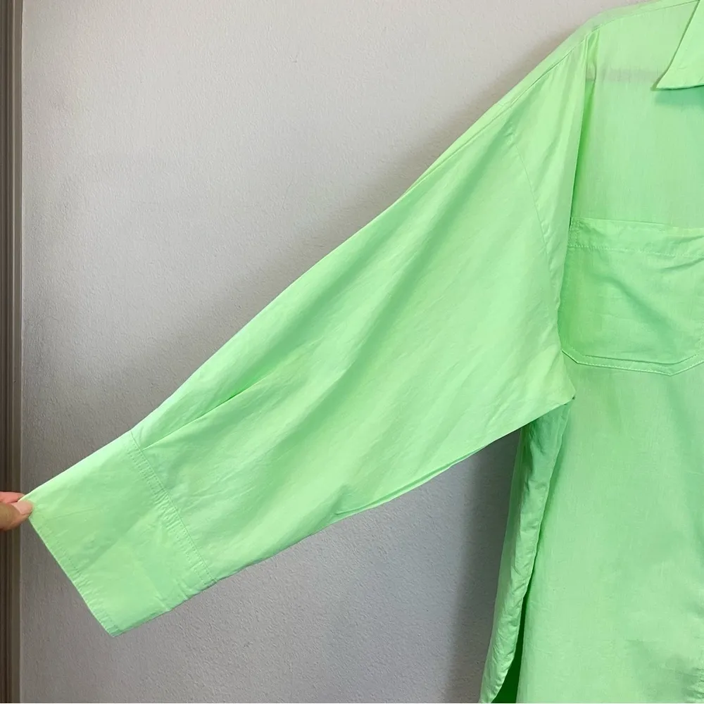 Signature8 Lime‎ Oversized Poplin Button Down Shirt 
 Size Large - Image 7