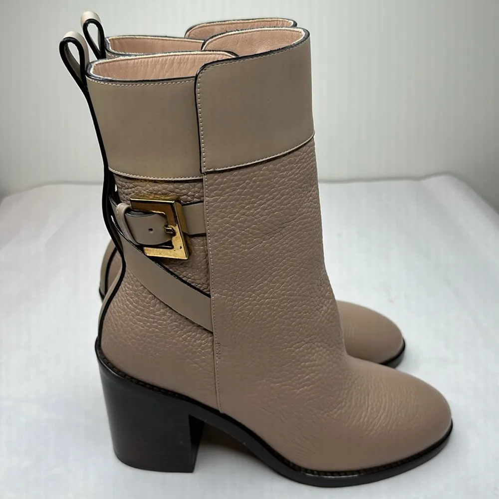 Stuart Weitzman Joplin Pebbled Boots in Beige - Image 5