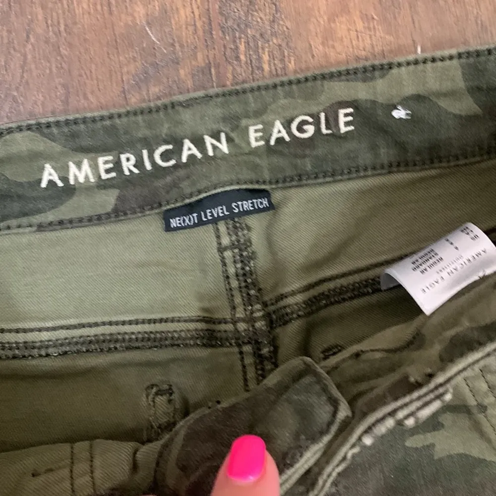 American Eagle Next Level Stretch Hi-Rise Jegging Crop Camo Green Jeans - Image 2