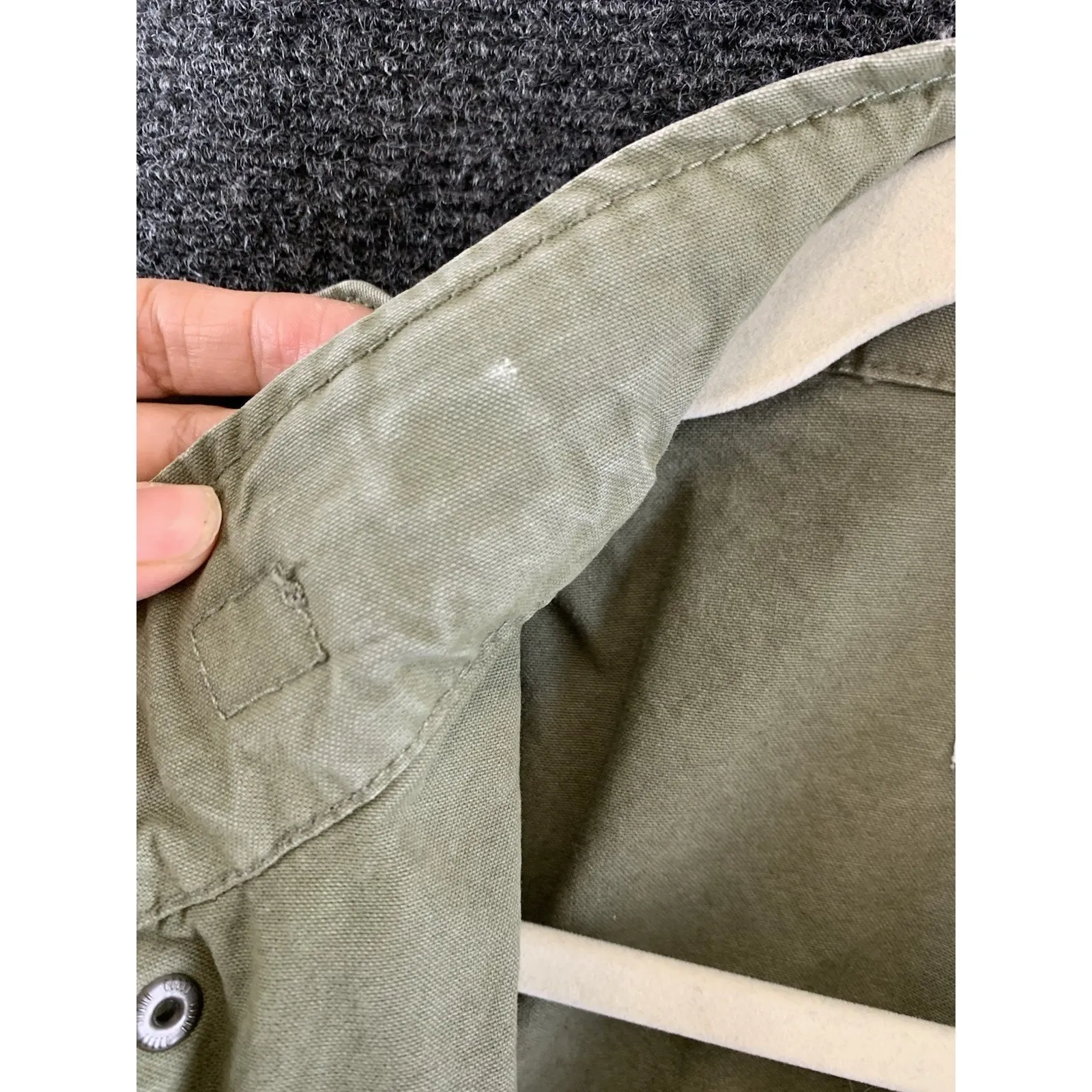 ZARA Women’s Jacket Army Utility Ajustable Waist Drawstring Zipper Green Size S - Image 3