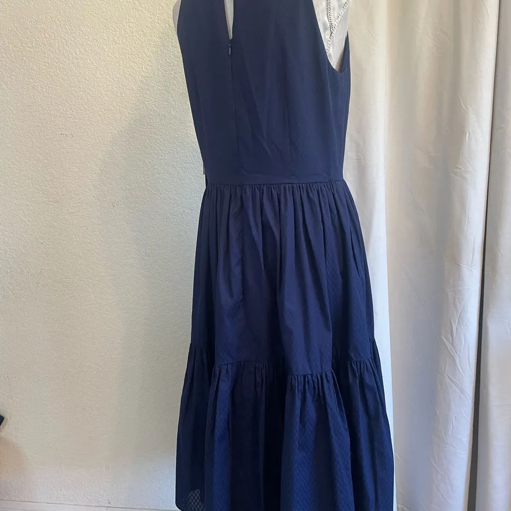 Cynthia Steffe Embellished Beaded Tierred Midi Dress Pleated Sleeveless. Size 12 - Image 8