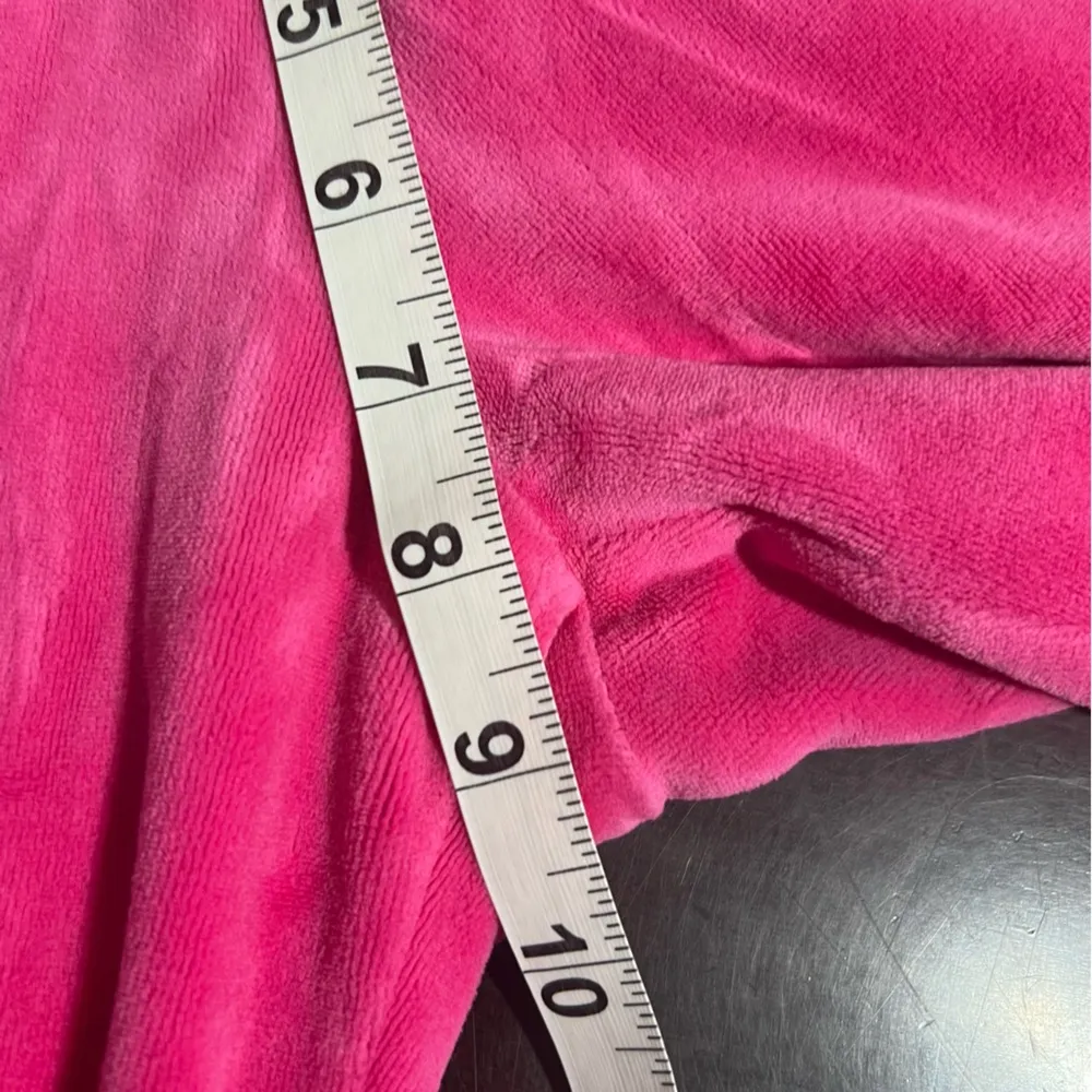 Juicy Couture Pink Velour Pants Sz S Sequin Logo Spellout Y2K * Flawed But Fab * - Image 11