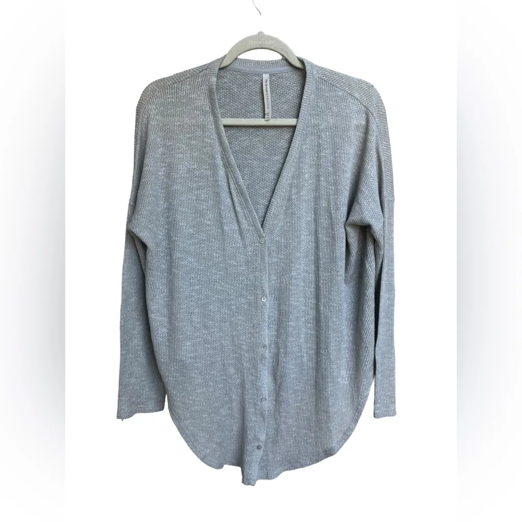 The Group Babaton Women's Button Long Sleeve Waffle Knit Top Blouse‎ size medium - Image 5