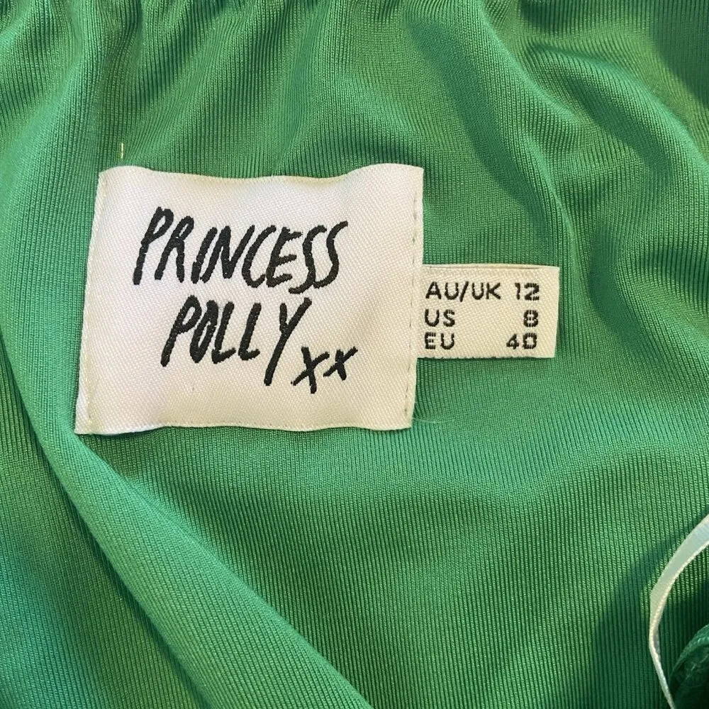 Princess Polly Singing In The Rain Green Mini Dress Size US 8 Bodycon Party Date - Image 8