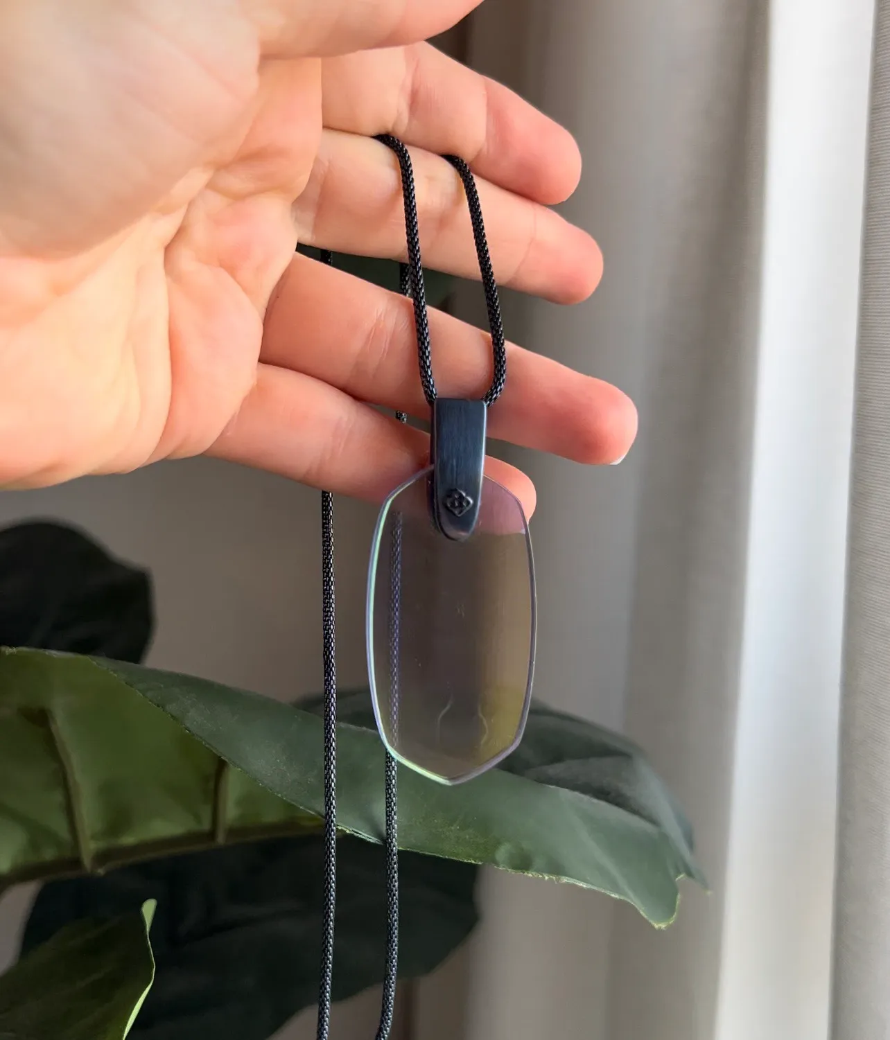 Indigo Dichroic Inez Navy Gunmetal necklace - Image 8