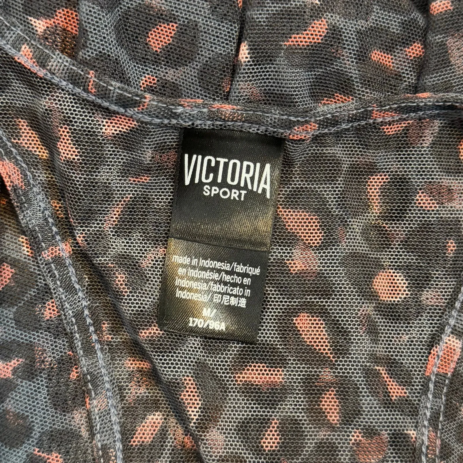 Victoria’s Secret Sport Womens Medium Gray Pink Cheetah Print Mesh Racerback Top - Image 6