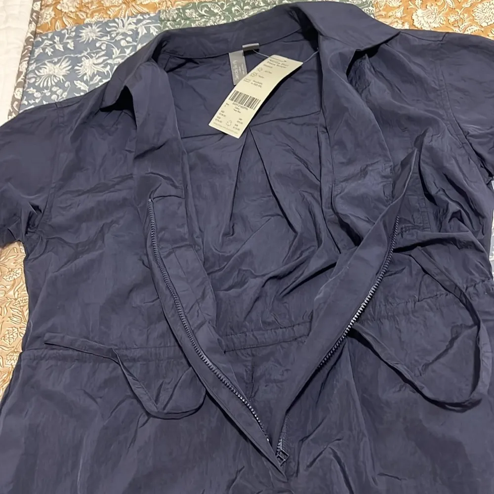 NWT Sweaty Betty Anytime Short Sleeve Romper Navy Blue Nylon Size Small - Image 12