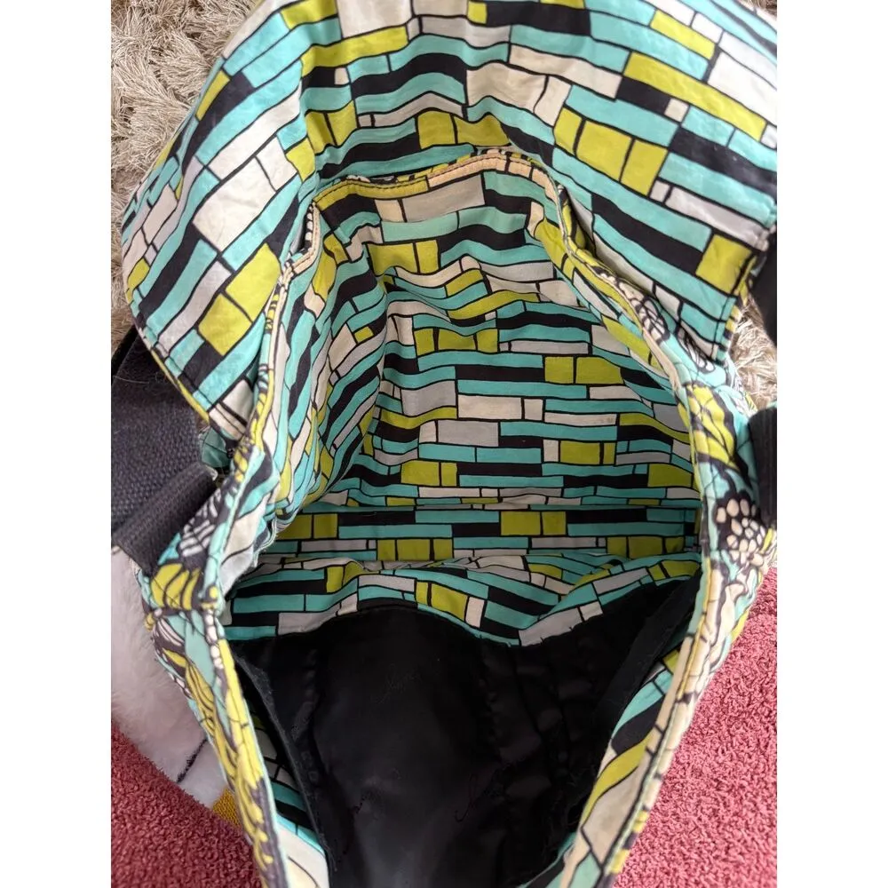 Vera Bradley Island Blooms Messenger Crossbody Bag Blue Green White Floral Print - Image 5