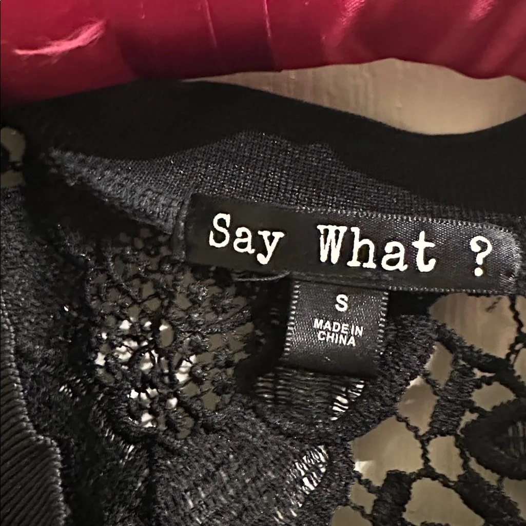 Say What? Black Floral Lace Top - Image 3