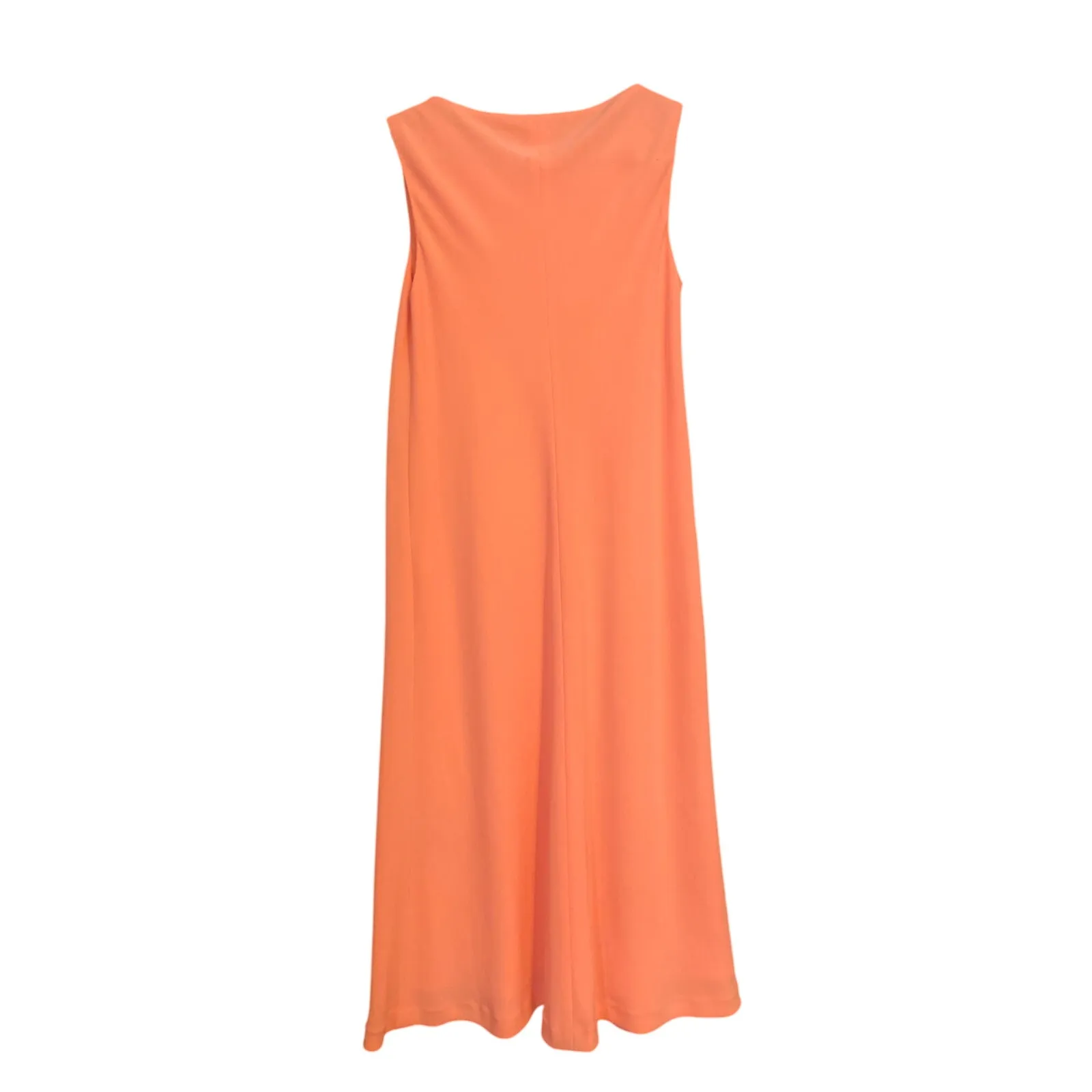 LAFAYETTE 148 Asymmetric Crepe Dress GORGEOUS COLOR Coral Reef Sleeveless Size S - Image 9