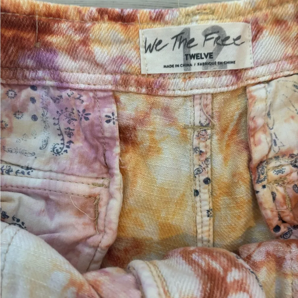 We the Free size 12 She’s A Legend Orange Apricot tie-dye Bermuda Shorts - Image 4