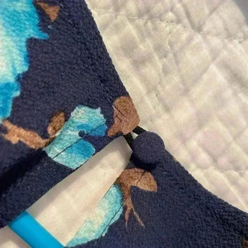 Altar’d State‎ navy blue flower dress Woman’s size L large Lined Summer short - Image 6