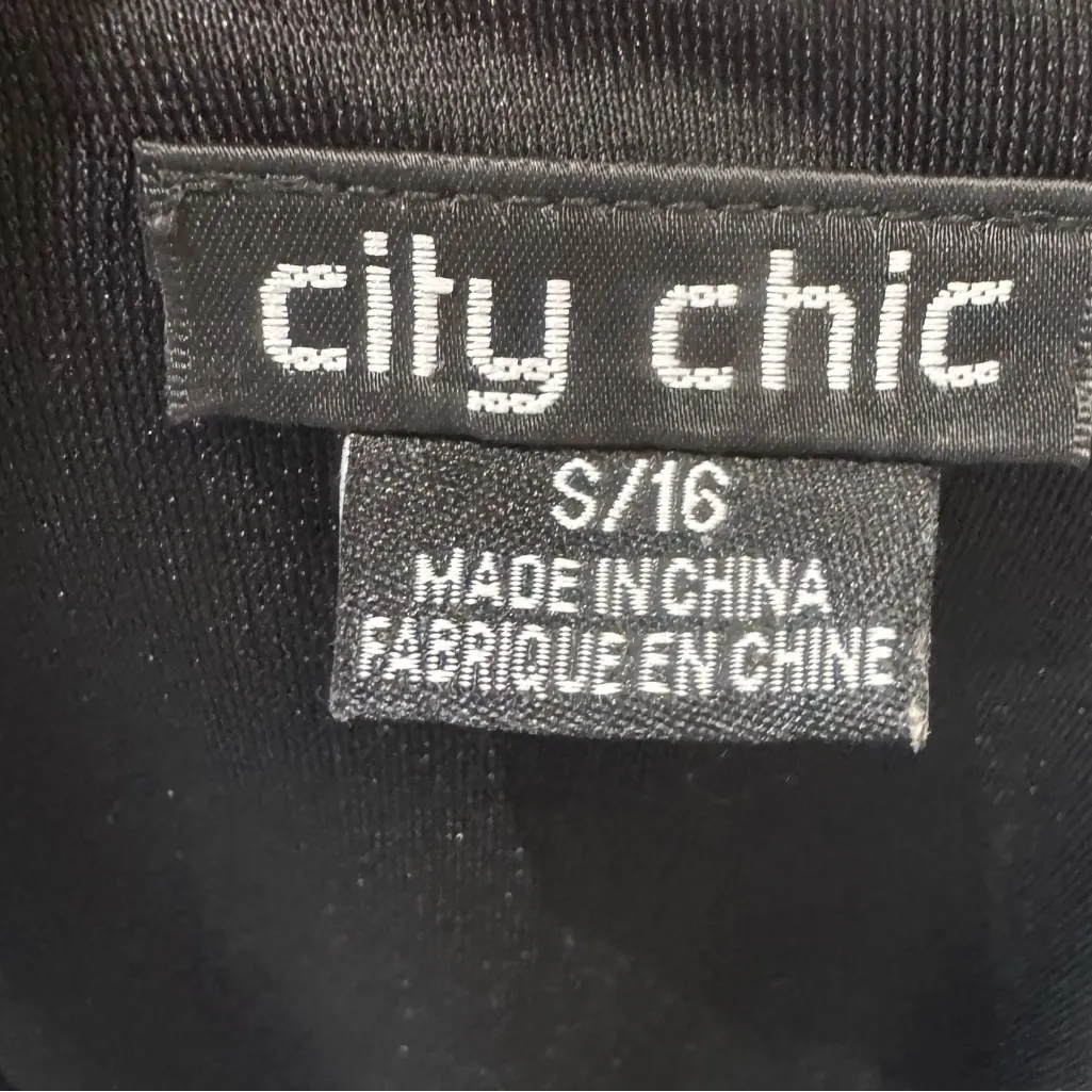 City Chic black & mustard yellow patterned corset smocked top maxi dress size 16 - Image 7