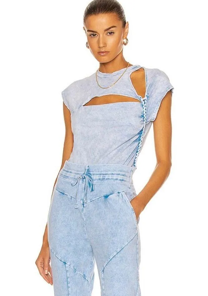 New with tags Noam Slash Bodysuit in iceberg size XS Blue - Image 2