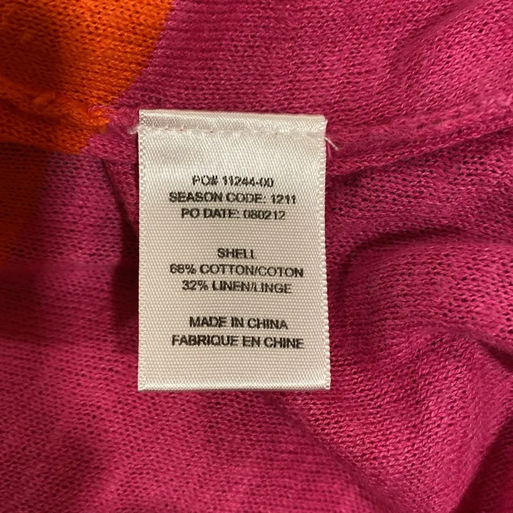 Splendid Multicolored Striped Open Asymmetrical Cardigan Size Large - Image 4