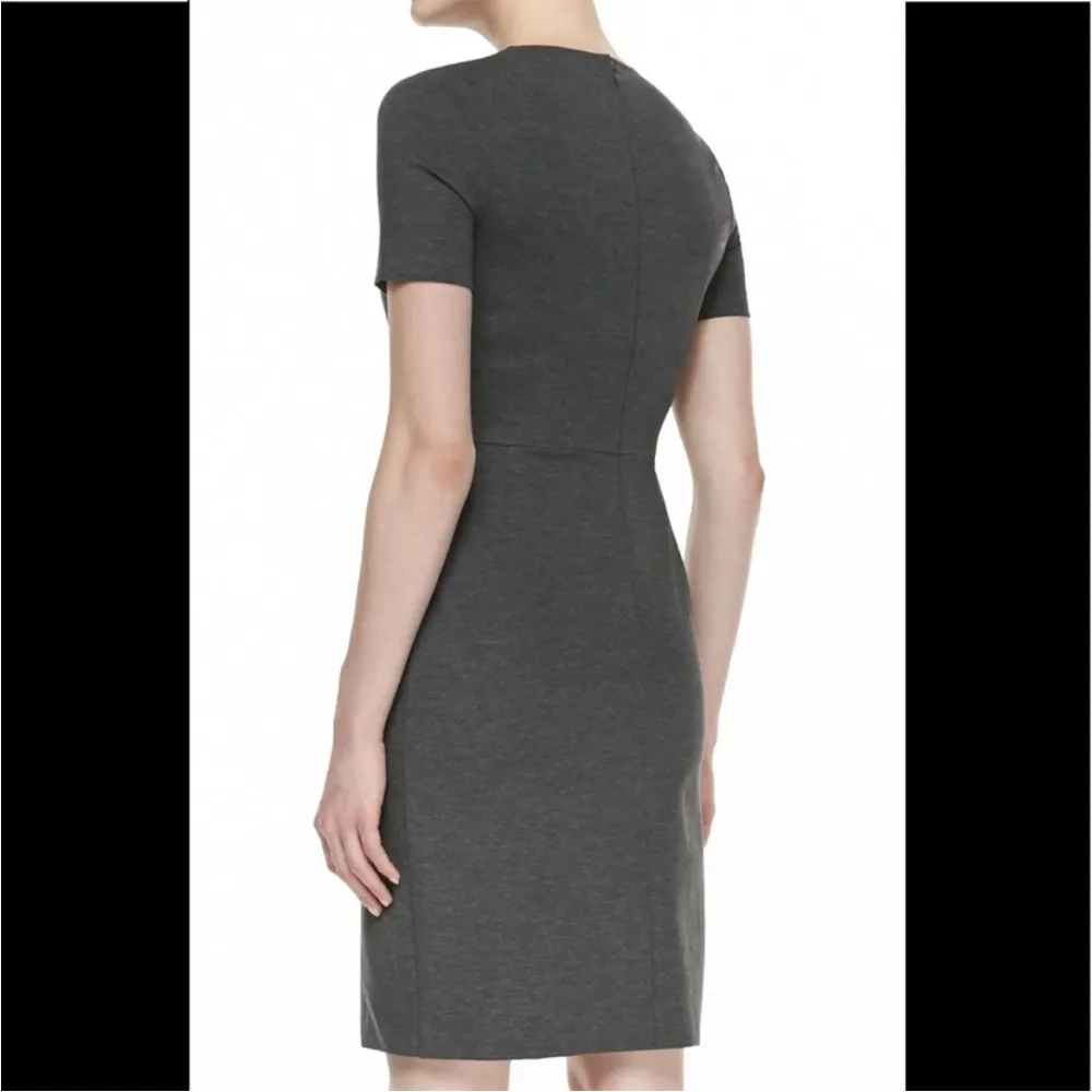 THEORY Winstine Refiner Short Sleeve Ponte Dress Size 2 Gray Professional Dress - Image 2
