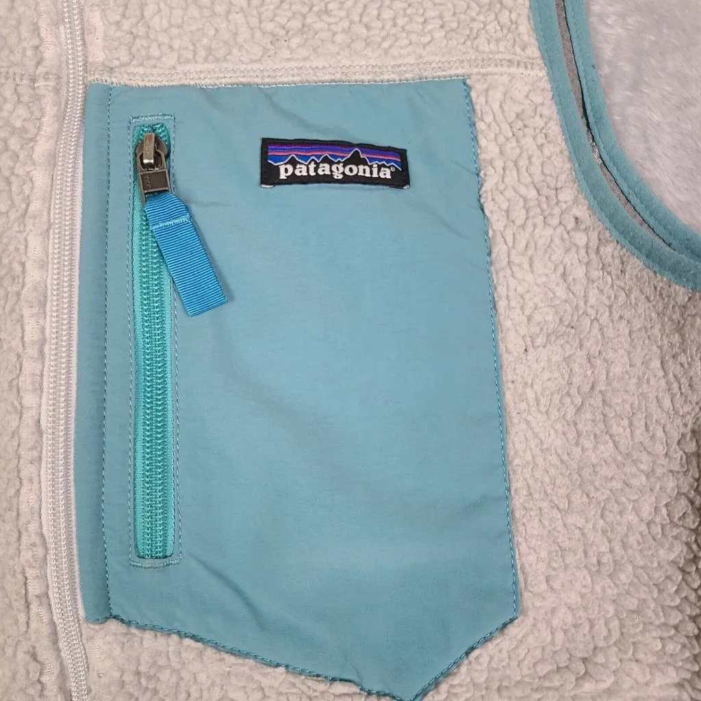 Rare VTG PATAGONIA Deep Pile Sherpa Fleece Full Zip Vest Jacket‎ 2000s Women’s M - Image 3