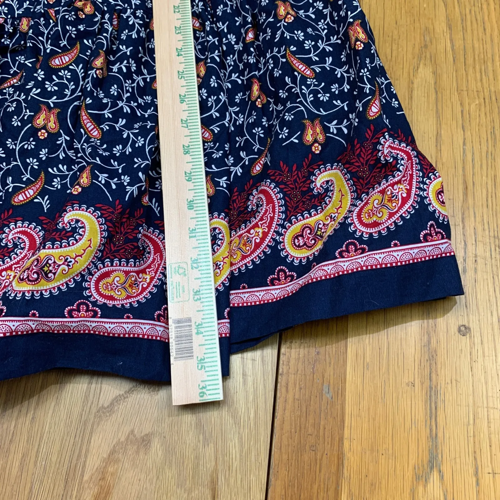 All Week Long Navy Blue Floral Paisley Tiered Maxi Skirt Boho Womens Size XL - Image 4