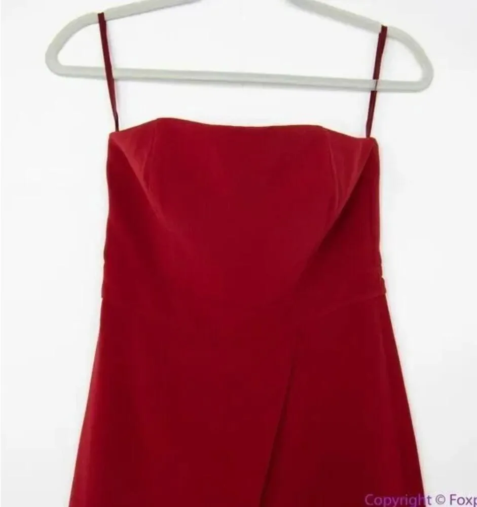 NEW white house black market Wine Red Convertible Strapless SplitLeg Jumpsuit, 2 - Image 4