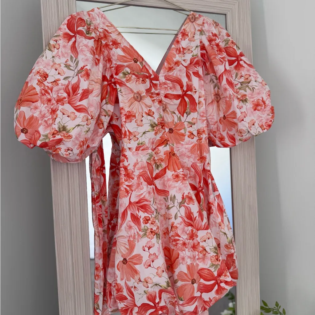 H&M TIE-BACK PUFFY DRESS - Image 2