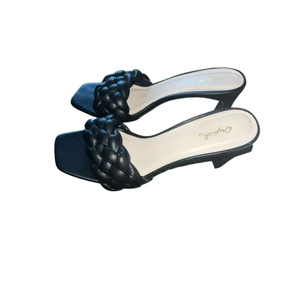 ✨Quipid Block Heel Braided Black Sz 10 Sandals✨ - Image 5