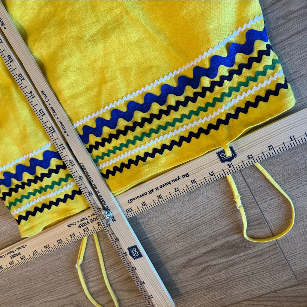 Lisa Marie Fernandez Yellow Linen Ric Rac Sleeveless Maxi Dress Size 1 (2) - Image 8