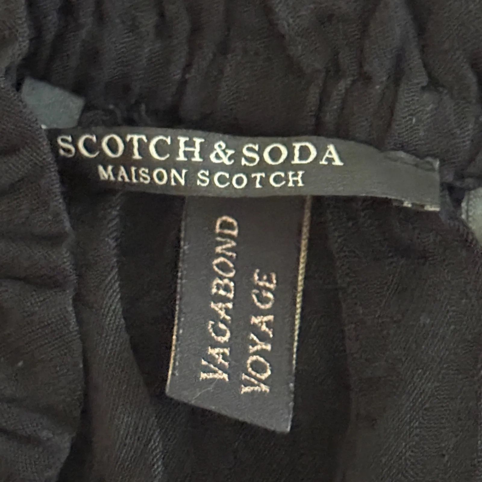 Scotch & Soda Jumpsuit Drawstring Waist Strapless‎ Casual Printed Black Size XS - Image 6