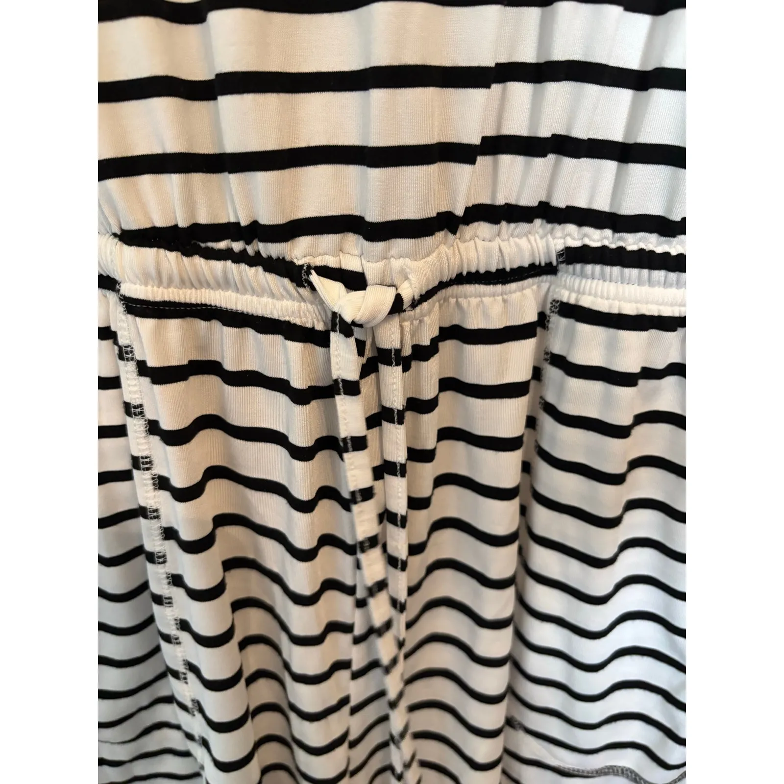 Romper Sleeveless black and white horizontal stripe with pockets size XL - Image 5