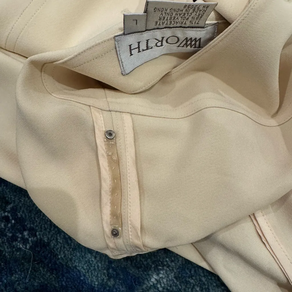 Vintage Worth New York Longline Jacket Blouse L Yellow Old Money Quiet Luxury Size L - Image 8