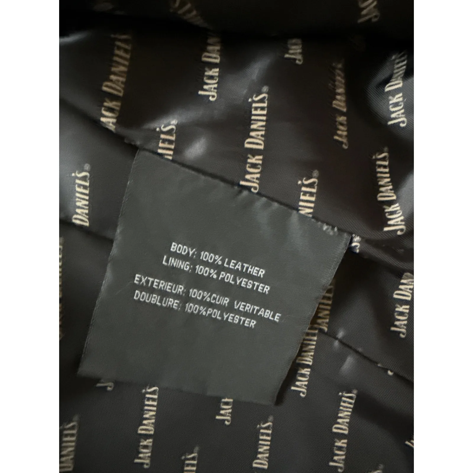 Jack Daniels Old No7 Studded Fringe Leather Motorcycle Jacket Size Small - Image 13