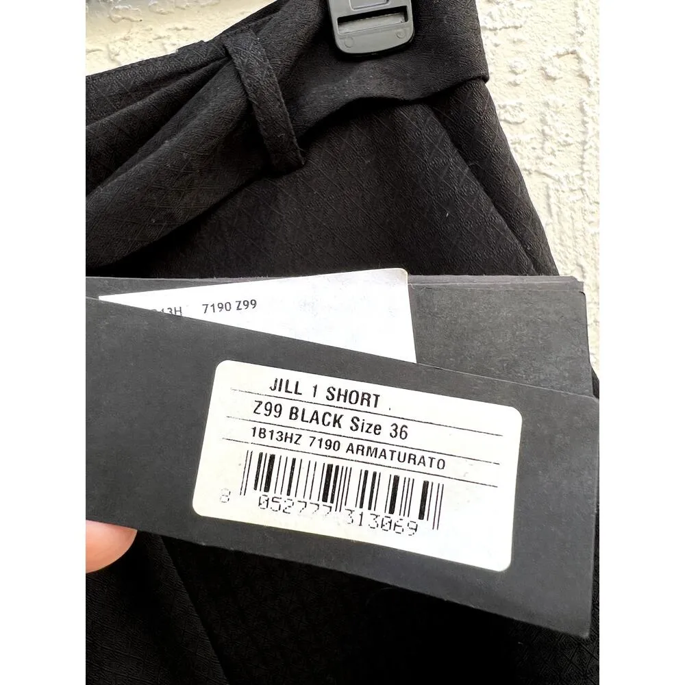 NWT Pinko High Rise Jill 1 Armaturato Argyle Paperbag Short Black 36 / US 0 Size undefined - Image 4