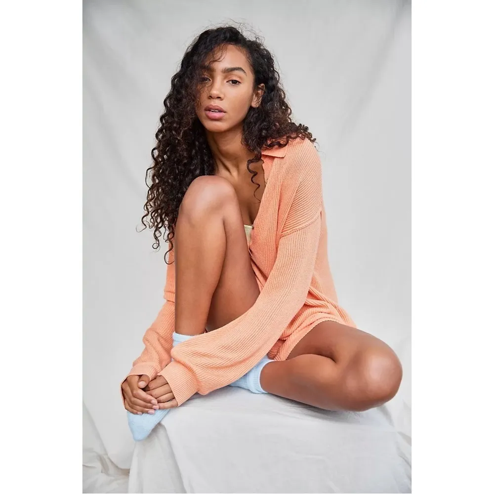 FREE PEOPLE Picnic Sweater Romper in Grapefruit Seltzer - Image 2