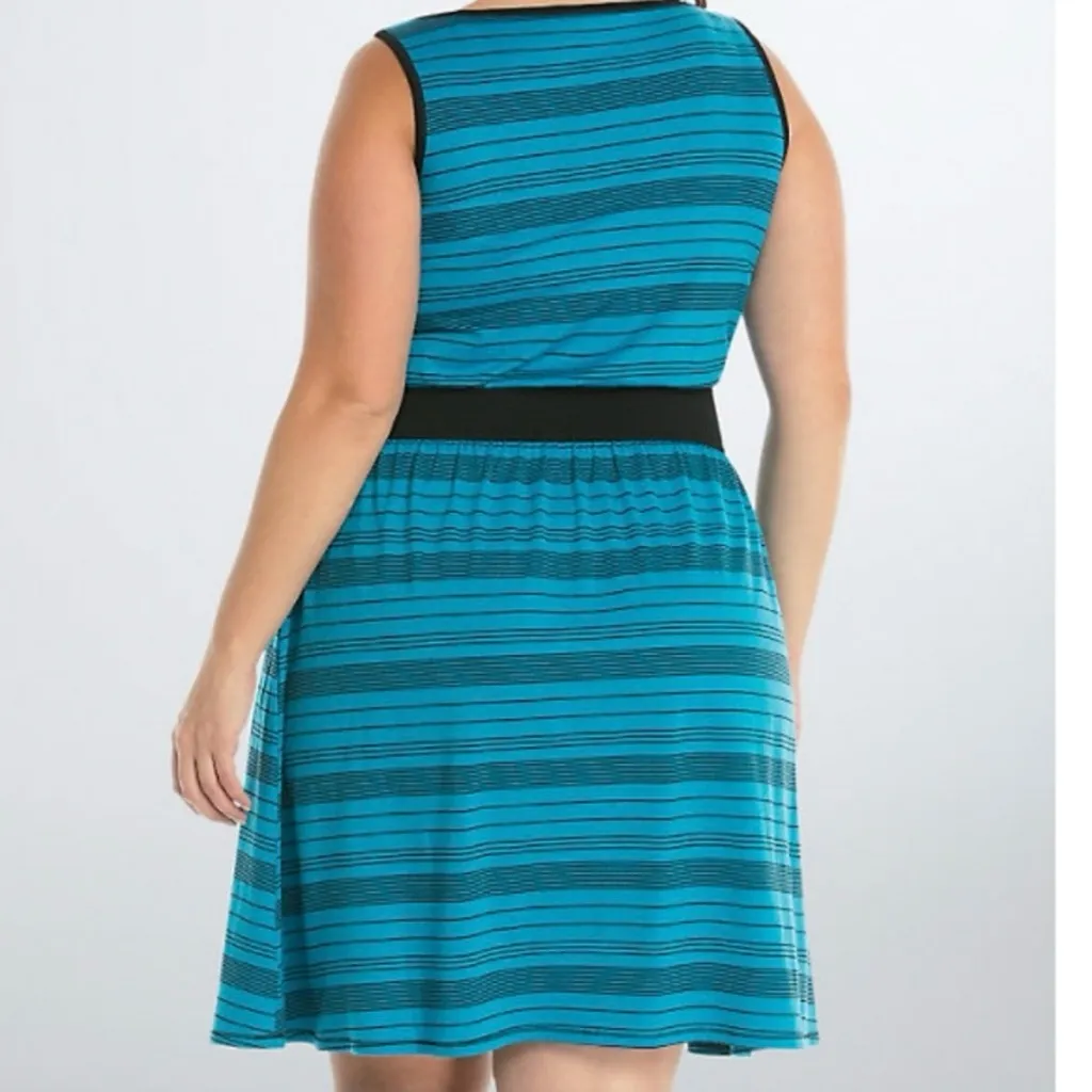 NWT‎ Torrid Blue Black Stripes Pockets Sleeveless Jersey T Shirt Dress Size 4X - Image 2