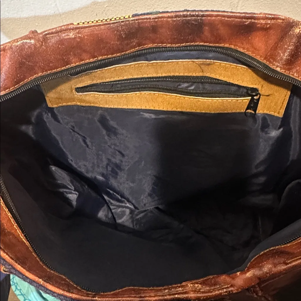 Mexican handmade leather tote bag Brown - Image 7