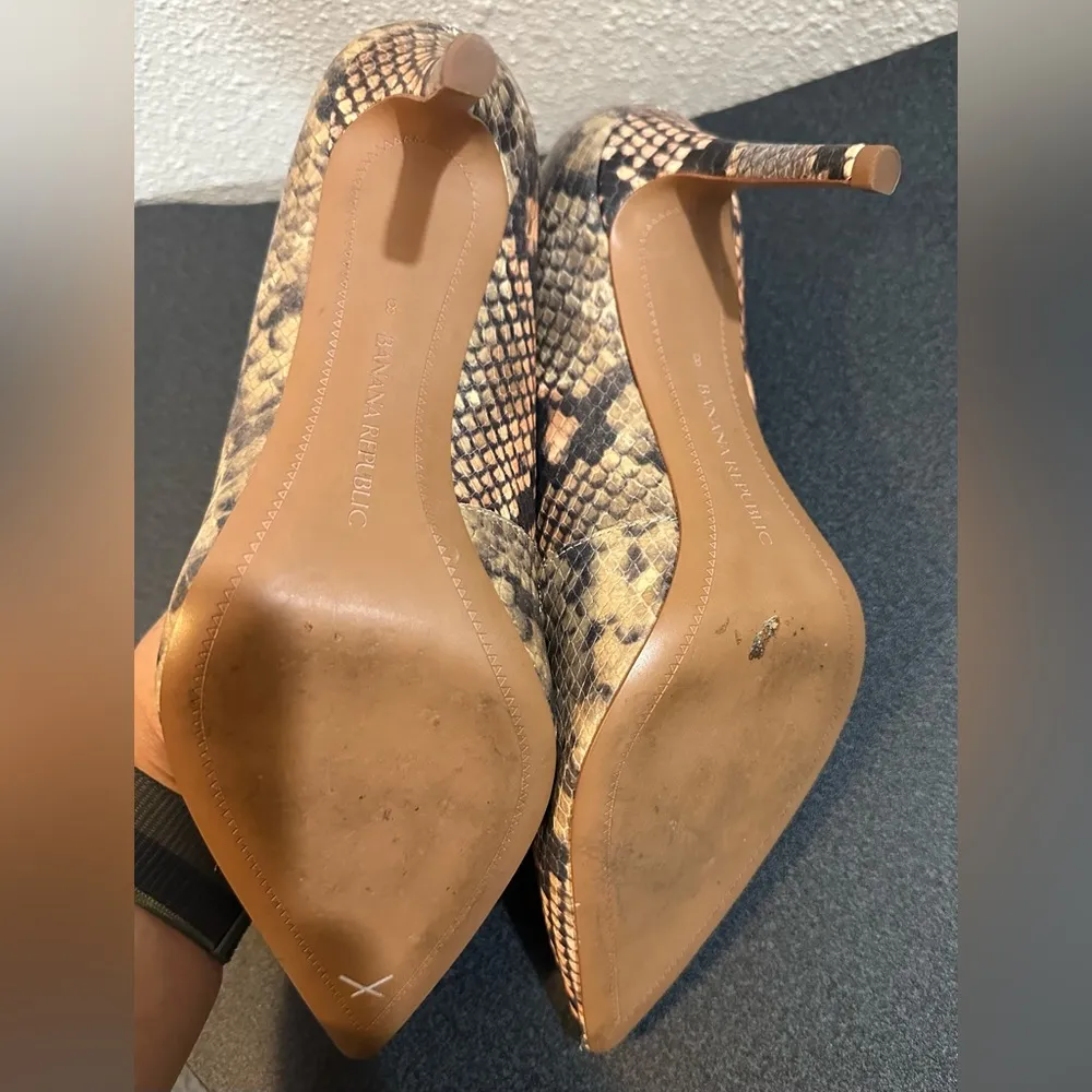 Banana Republic Madison 12-hour Pump Pink & Grey Snake Skin Print Heels Women’s - Image 6