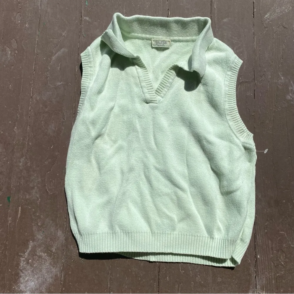 John Galt Mint Polo Sweater Vest Tank - Image 4
