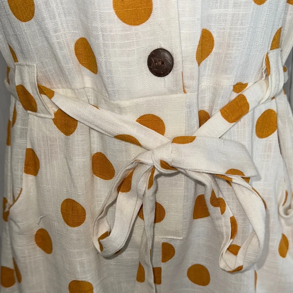 Monteau White and Yellow/ Orange  Polka Dot Romper - Image 4