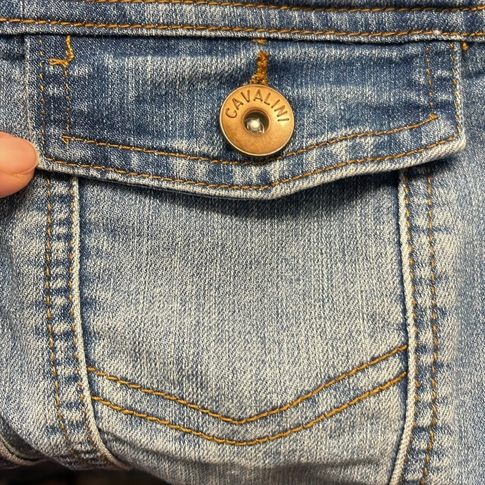 Women's Cavalini Denim Blue Jeans Jacket (Denim Collection) Size Large EUC - Image 6