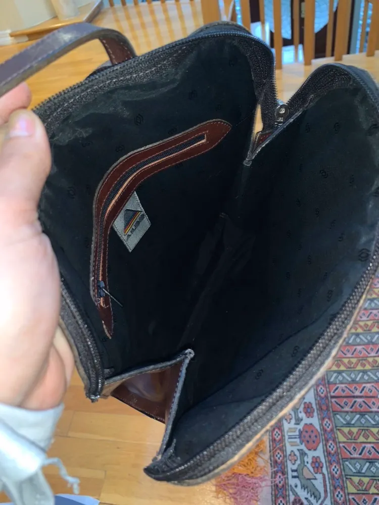 Vintage Y2K Leather Backpack Brown - Image 5