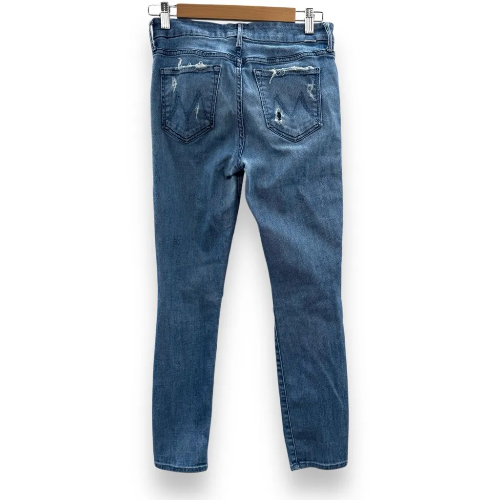 Mother The Looker Crop Distressed Medium Wash Jeans in‎ Graffiti Girl Sz 27 Blue - Image 6