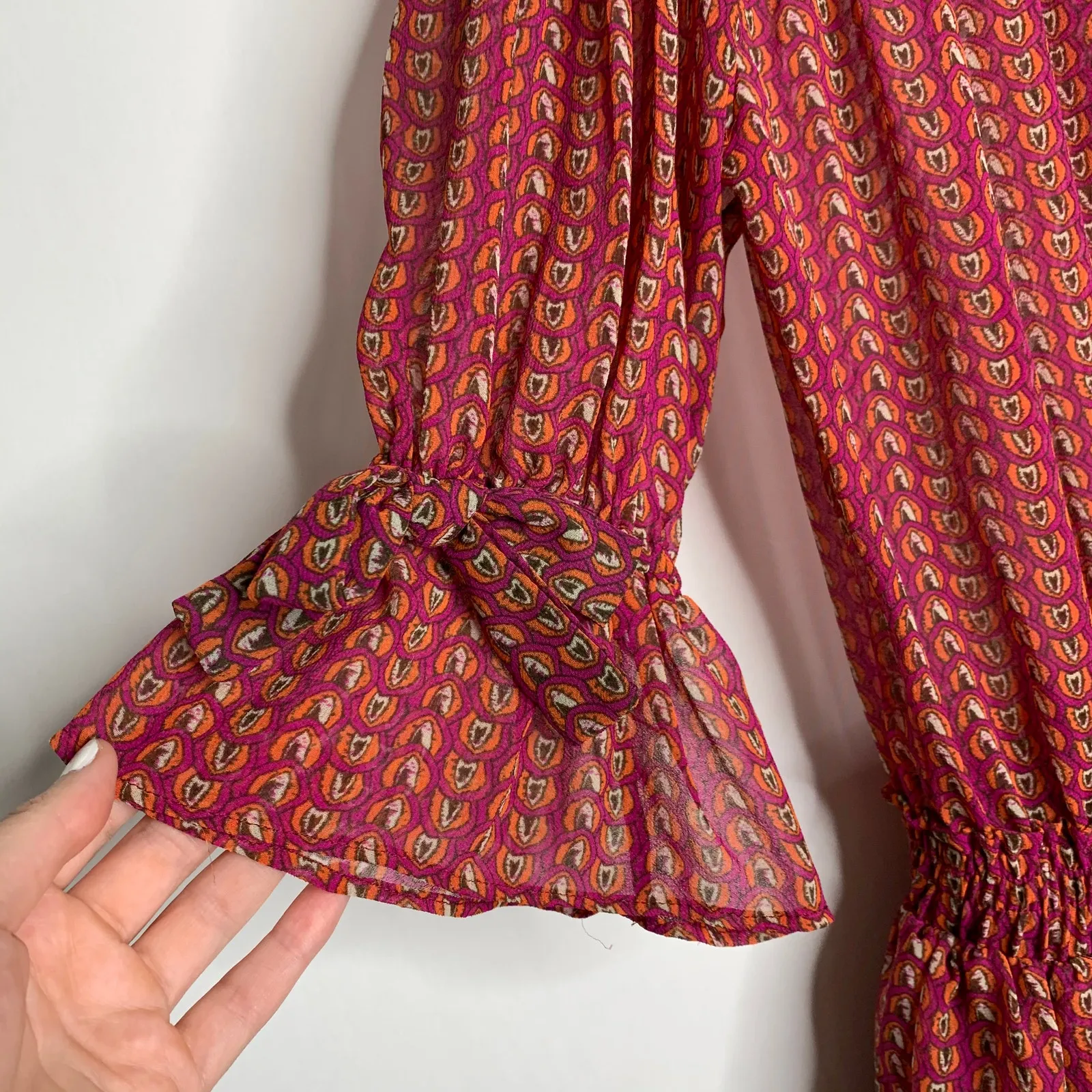 Misa Los Angeles Inge Printed Ruffle Mini Dress Womens Small New - Image 10