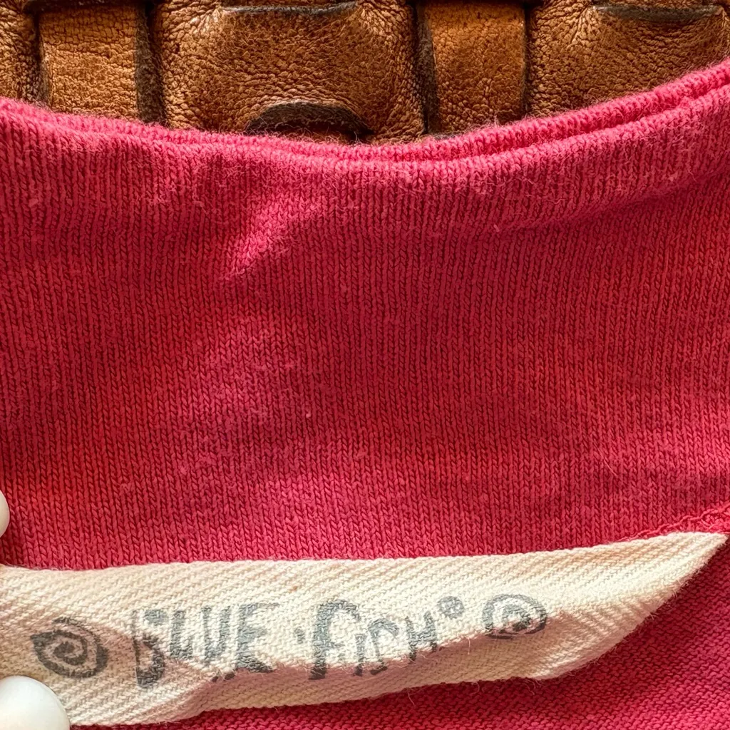 BLUE FISH Hand Painted Red Long Vest Size undefined - Image 7