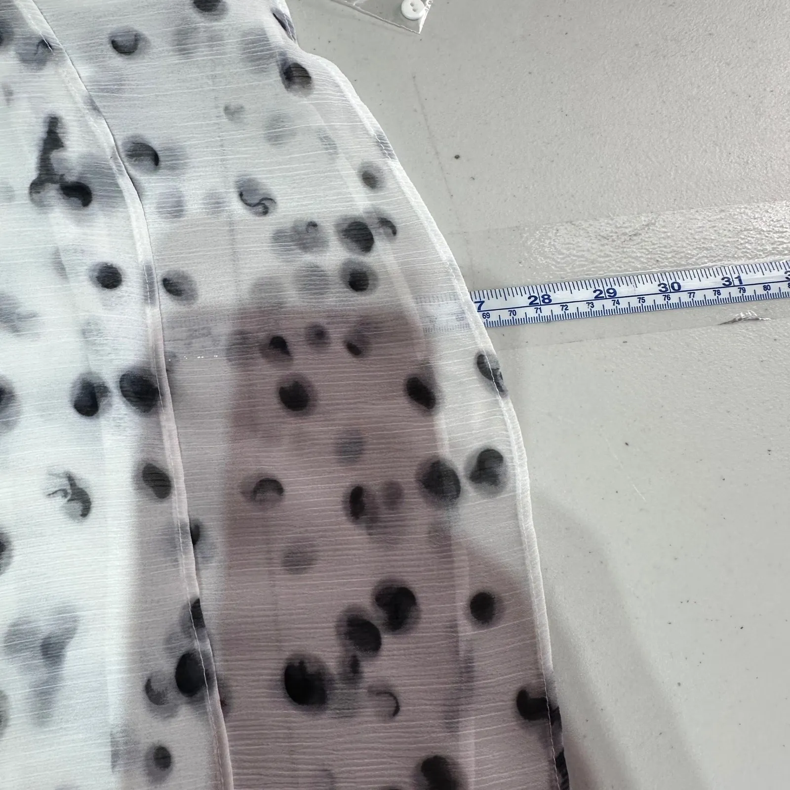 NWT APT 9 Women's L Sheer Overlay Polka Dot Blouse LS Layered Feminine Frilly White Size L - Image 14