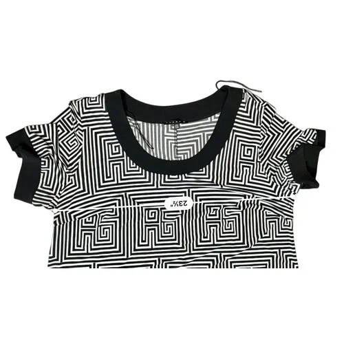 Tiana B. Modern Geometric Greek Patterned‎ Black Swing Dress 22W Plus Size NWT White - Image 6