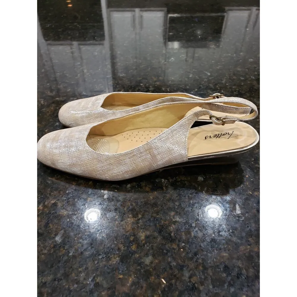 Trotters Lenore Pump Women Beige Leather Wedge Heel Adjustable Strap Buckle 12N Size 12 - Image 10