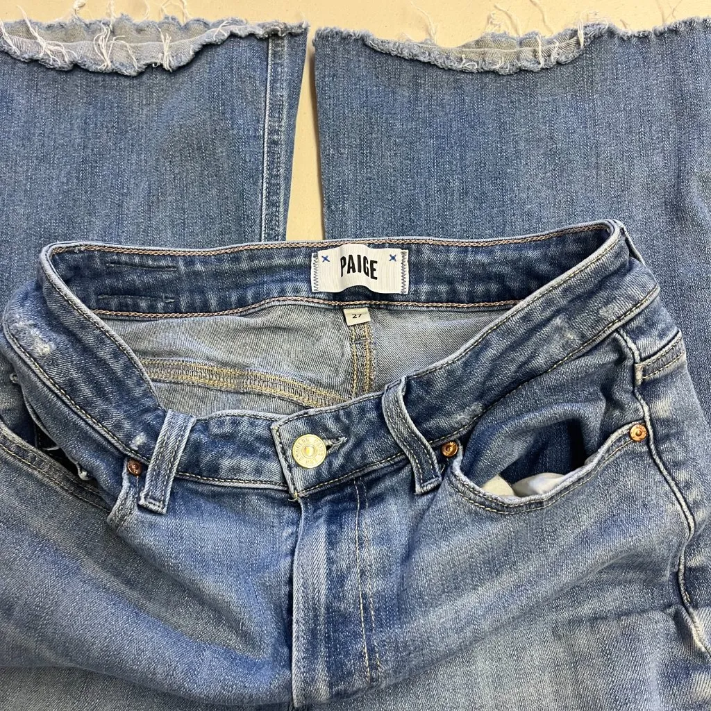 Paige Jeans High-rise Laurel Canyon Raw Hem Bootcut Jeans Women's Size 27 - Image 4